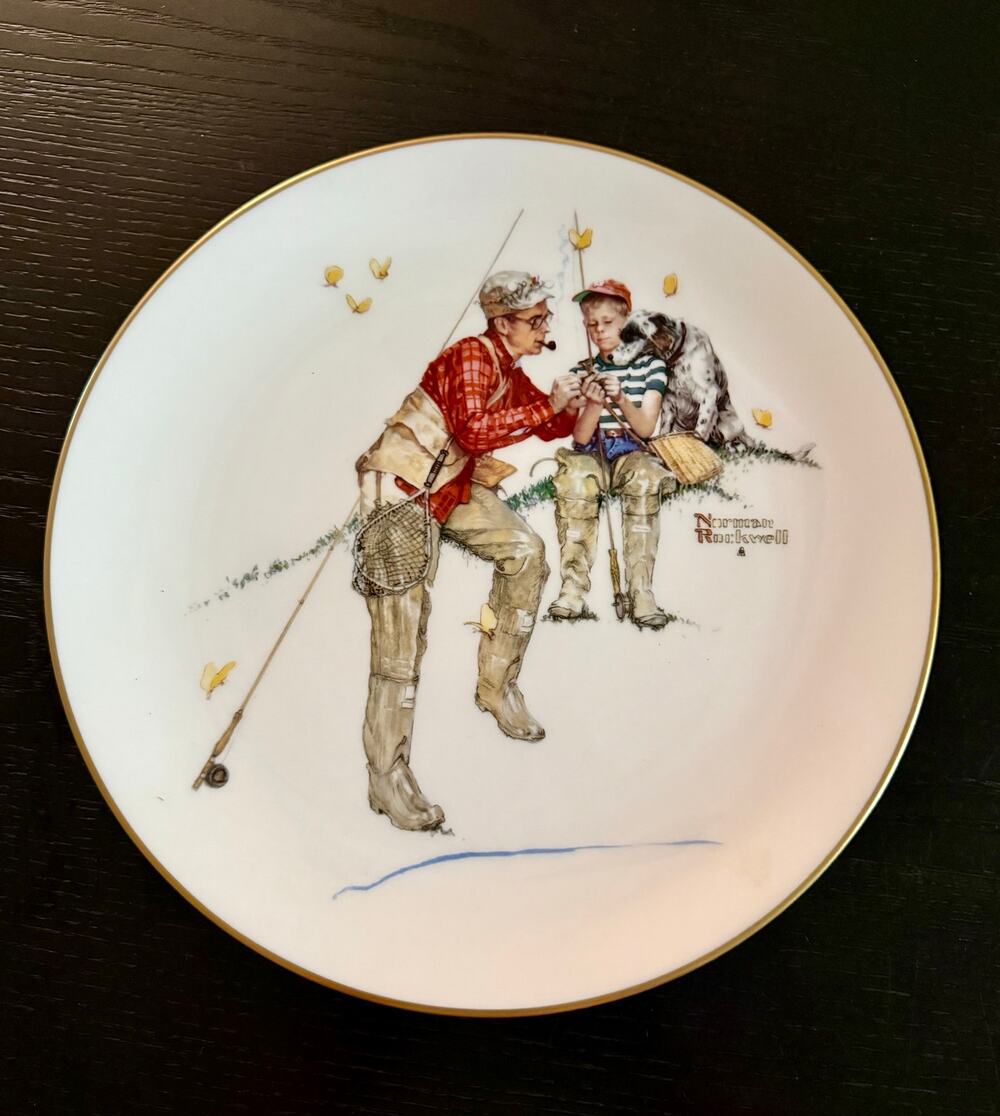 Gorham “Summer - Trout Dinner" Norman Rockwell collector plate.
